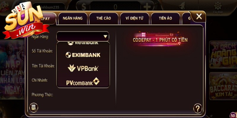 Nạp tiền SUNWIN là thao tác nền tảng mà tất cả hội viên tuân thủ